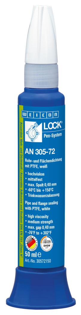 WEICONLOCK® AN 305-72 Sellado de Tubos y Bridas | con PTFE, resistencia media, con homologación para agua potable