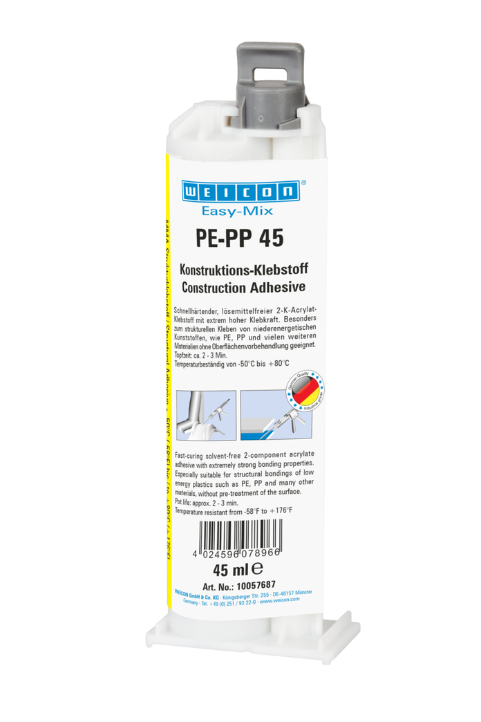 Easy-Mix PE-PP 45 Adhesivo Estructural de Acrilato | adhesivo de construcción a base de acrilato de metilo para plásticos especiales