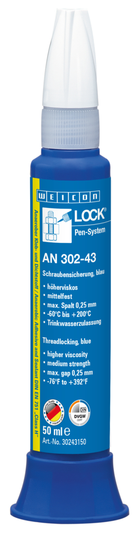 WEICONLOCK® AN 302-43 Fijación de Tornillos | resistencia media, mayor viscosidad, con aprobación de agua potable